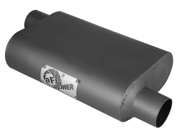 aFe - aFe 49M00003 aFe Scorpion Replacement Alum Steel Muffler 2-1/2in In/Out Baffled Offset/Offset 13inL x10inW x4inH