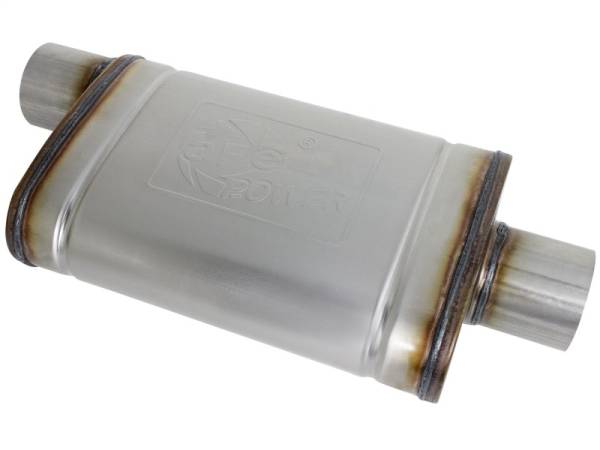 aFe - aFe 49M00031 aFe MACHForce XP SS Muffler 3in Center Inlet / 3in Outlet 9in L x 4in W x 14in Body