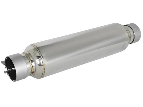 aFe - aFe 49M10002 aFe MACH Force-Xp 304 Stainless Steel Resonator 2.5in Inlet/Outlet x 4in Dia x 15in Body x 19in L