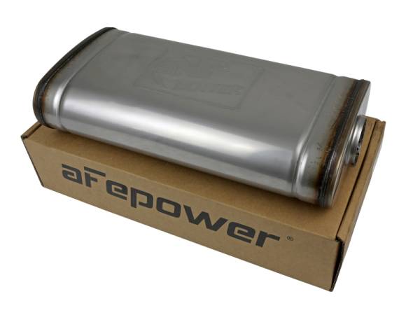 aFe - aFe 49M30019 aFe MACH Force XP 304 Stainless Steel Muffler 2.5in Center/Offset 18in L x 9in W x 4in H