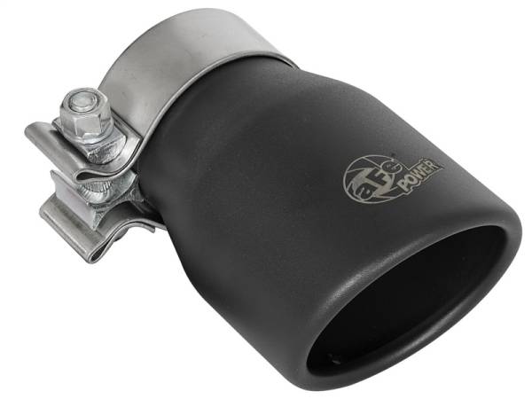 aFe - aFe 49T25354-B06 aFe MACH Force-XP 409 SS Single Wall Universal Clamp On Exhaust Tip - Black
