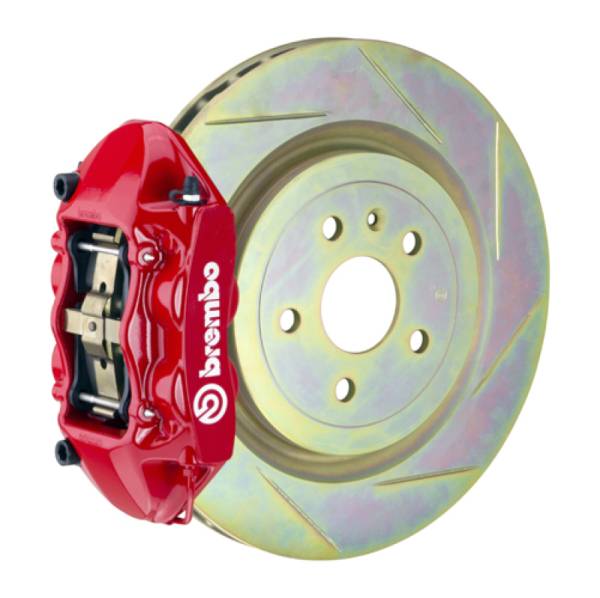 Brembo - Brembo 1P5.7001A2 Brembo 08-13 C30 Front GT BBK 4 Piston Cast 336 x28 1pc Rotor Slotted Type-1-Red