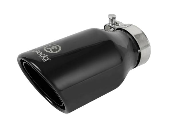 aFe - aFe 49T25404-B08 aFe Takeda 304 Stainless Steel Clamp-On Exhaust Tip 2.5in.Inlet / 4in Outlet - Black