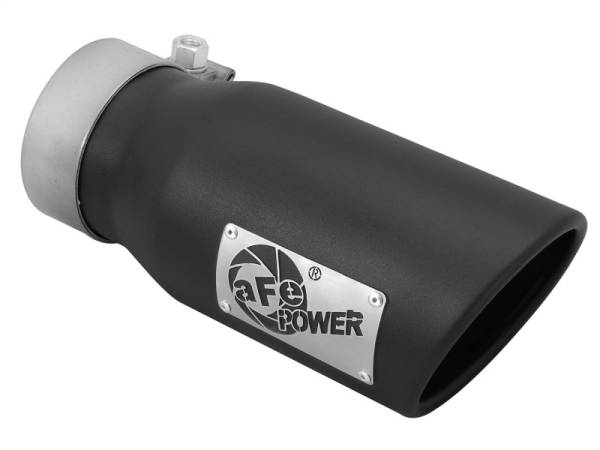 aFe - aFe 49T30401-B09 aFe MACHForce XP 3in Inlet x 4in Outlet x 9in Length Clamp-On Black Tip