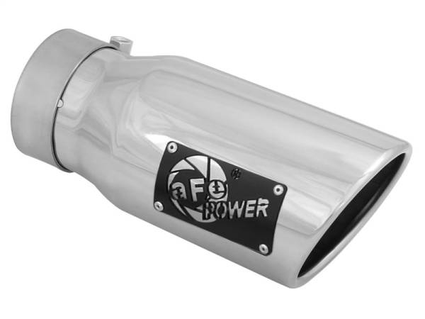 aFe - aFe 49T30401-P09 aFe MACH Force-Xp 3in Inlet x 4in Outlet x 9in Length 304 Stainless Steel Exhaust Tip Polished
