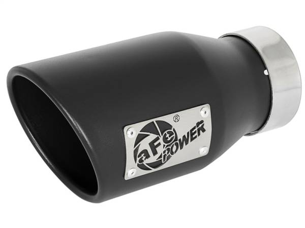 aFe - aFe 49T30452-B09 aFe MACH Force-Xp 409 SS Exhaust Tip Black (Left Side) 3in In x 4-1/2in Out x 9in L Clamp-On