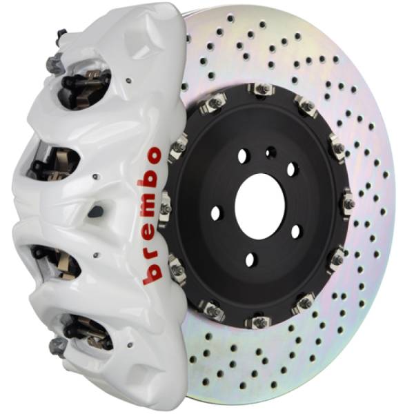 Brembo - Brembo 1Q1.9607A6 Brembo 13-18 S6/13-18 S7/14-18 RS7 Front GT BBK 8 Piston Cast 412x38 2pc Rotor Drilled- White