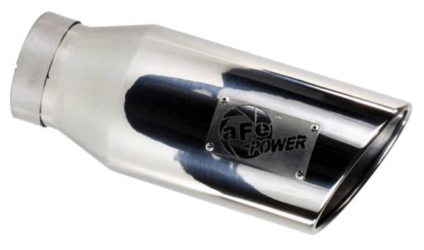 aFe - aFe 49T35456-P12 aFe MACHForce-XP 304 Stainless Steel Polished Exhaust Tip 3.5in x 4.5in Out x 12in L Clamp-On
