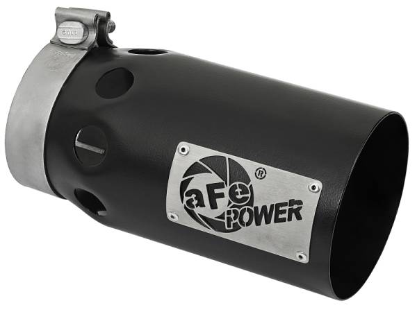 aFe - aFe 49T40501-B10 aFe Rebel XD Series Universal Exhaust Tip 4 IN Inlet x 5 IN Outlet x 10 IN L- Black Right Side Exit