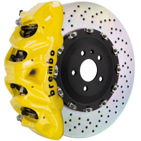 Brembo - Brembo 1Q1.9608A5 Brembo 12-14 ML550 Front GT BBK 8 Piston Cast 412x38 2pc Rotor Drilled-Yellow