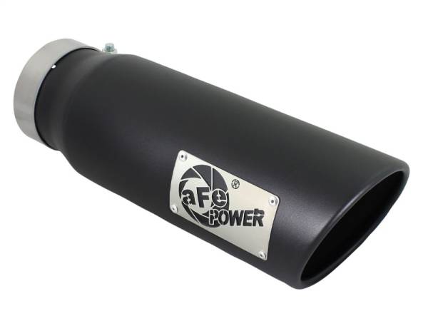 aFe - aFe 49T40501-B15 aFe Diesel Exhaust Tip Bolt On Black 4in Inlet x 5in Outlet x 15in