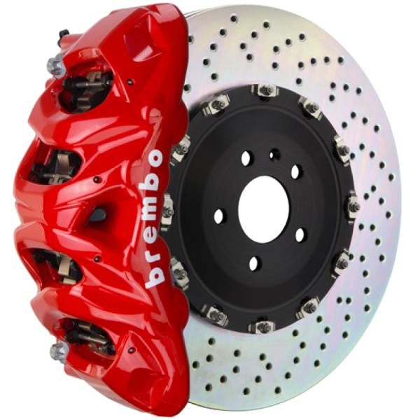 Brembo - Brembo 1Q1.9610A2 Brembo 05-13 Range Rover Sport Front GT BBK 8 Piston Cast 412x38 2pc Rotor Drilled-Red