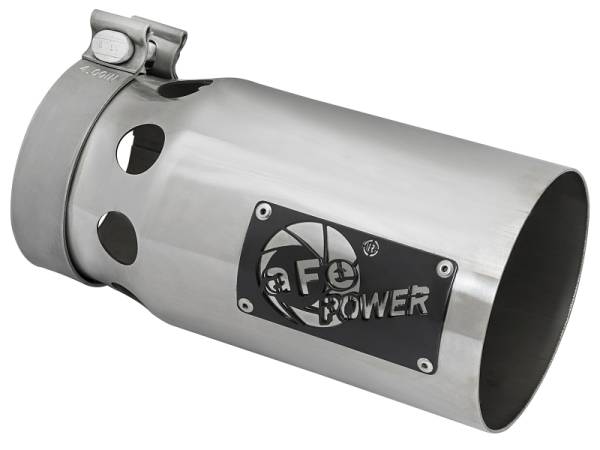 aFe - aFe 49T40501-P10 aFe Rebel XD Series Universal Exhaust Tip 4 IN Inlet x 5 IN Outlet x 10 IN L- Polished Tip