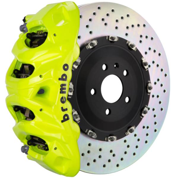 Brembo - Brembo 1Q1.9611A7 Brembo 08-15 Land Cruiser/LX570 Front GT BBK 8 Piston Cast 412x38 2pc Rotor Drilled- Fluo. Yellow
