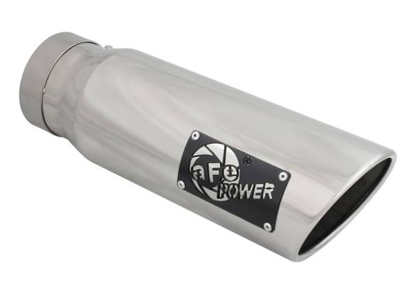 aFe - aFe 49T40501-P15 aFe Diesel Exhaust Tip Bolt On Polished 4in Inlet x 5in Outlet x 15in