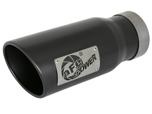 aFe - aFe 49T40502-B12 aFe MACH Force-Xp Universal Exhaust Tip 4 IN Inlet x 5 IN Outlet x 12 IN L- Black Tip