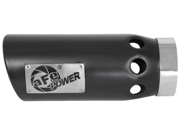 aFe - aFe 49T40502-B121 aFe Power Intercooled Tip Stainless Steel - Black 4in In x 5in Out x 12in L Clamp-On