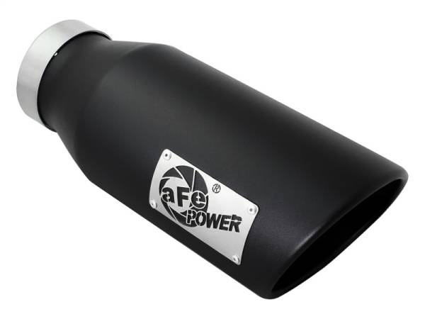 aFe - aFe 49T40601-B15 aFe Power MACH Force-Xp 4in In x 6in Out x 15in L Driver Side Clamp-On 4in 409 SS Exhaust Tip-Black