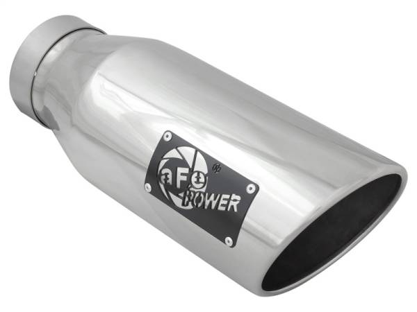 aFe - aFe 49T40601-P15 aFe Diesel Exhaust Tip Bolt On Polished 4in Inlet x 6in Outlet x 15in Long