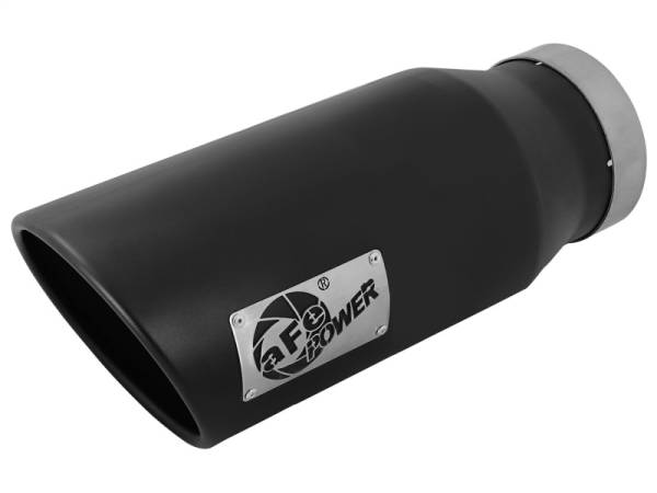 aFe - aFe 49T40602-B15 aFe Diesel Exhaust Tip Bolt On Black 4in Inlet x 6in Outlet x 15in - Left