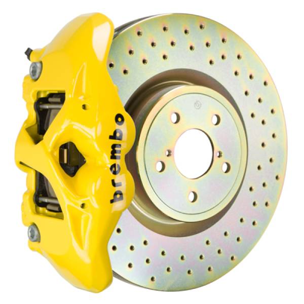 Brembo - Brembo 1S4.6001A5 Brembo 02-07 Impreza/WRX/08-14 WRX Front GT BBK 4 Piston Cast 326 x30 1pc Rotor Drilled- Yellow