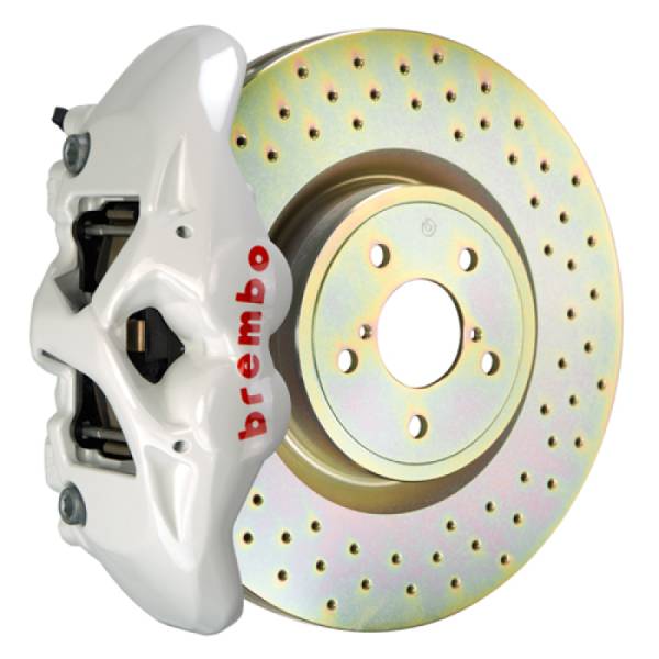 Brembo - Brembo 1S4.6001A6 Brembo 02-07 Impreza/WRX/08-14 WRX Front GT BBK 4 Piston Cast 326 x30 1pc Rotor Drilled- White