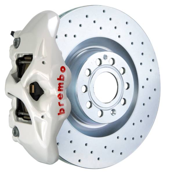 Brembo - Brembo 1S4.8002A6 Brembo 05-10 Jetta GLI Front GT BBK 4 Piston Cast 345x30 1pc Rotor Drilled-White