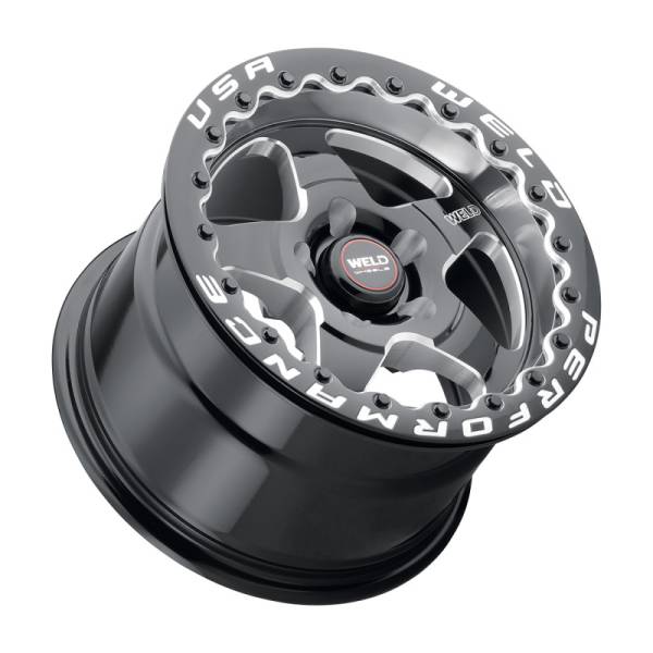 Weld - Weld S904B0067P51 Weld S904 15x10 Ventura Beadlock 5x114.3 ET51 BS7.50 Gloss BLK MIL DIA 78.1