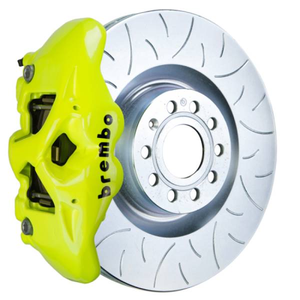 Brembo - Brembo 1S5.8002A7 Brembo 05-10 Jetta GLI Fr GT BBK 4Pis Cast 345x30 1pc Rotor Slotted Type3-Fluo. Yellow