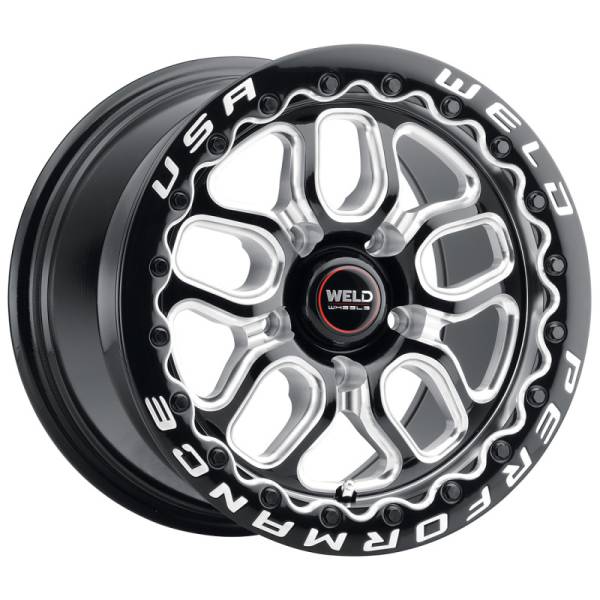 Weld - Weld S907B0022P46 Weld Racing 15x10 Laguna Bead Lock 5x120 ET46 BS7.25 Gloss BLK MIL DIA 78.1