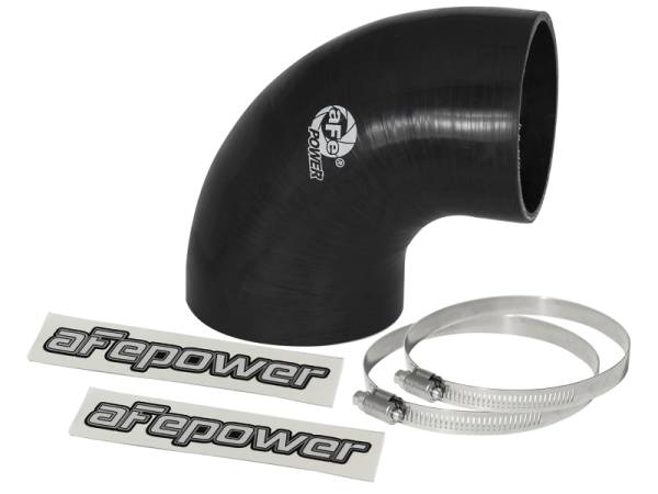 aFe - aFe 59-00065 aFe Magnum FORCE CAI Univ. Silicone Reducing Coupler (4in. to 3.5in. ID) 90Deg. Elbow - Black