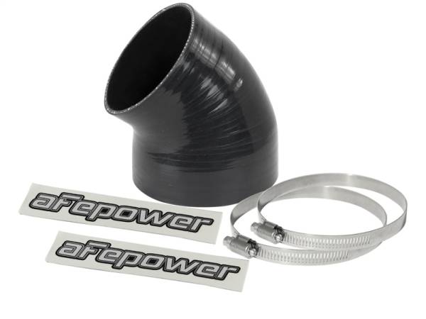 aFe - aFe 59-00085 aFe Magnum FORCE CAI Univ. Silicone (4.125in to 3.5in ID / 49 Deg.) Elbow Reducing Coupler - Black