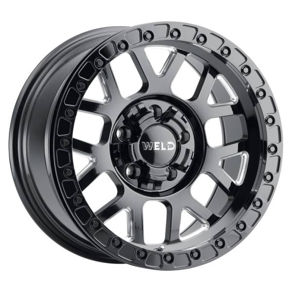 Weld - Weld W90270057450 Weld Off-Road W902 17X10 Cinch Beadlock 5X127 5X139.7 ET-24 BS4.50 Gloss BLK MIL / BLK Ring 87.1
