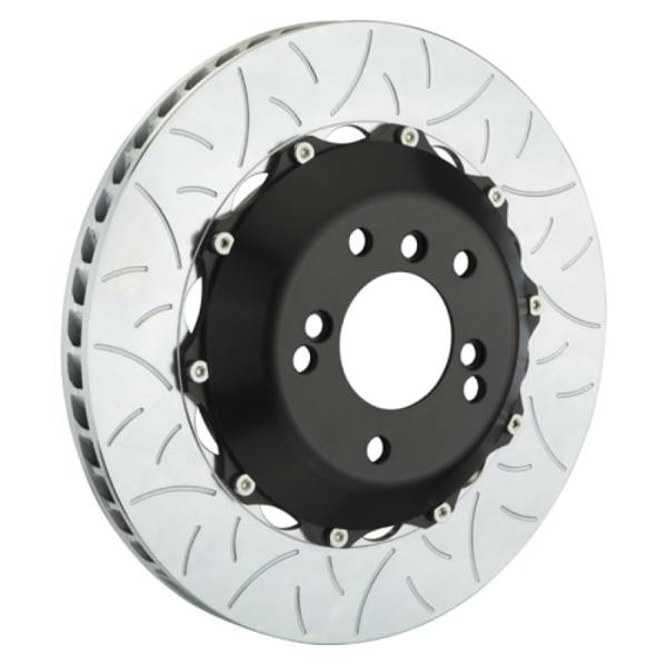 Brembo - Brembo 203.8004A Brembo 02-05 996 GT2/996 Turbo (PCCB Eqpt) Rr 2-Piece Discs 350x28 2pc Rotor Slotted Type3