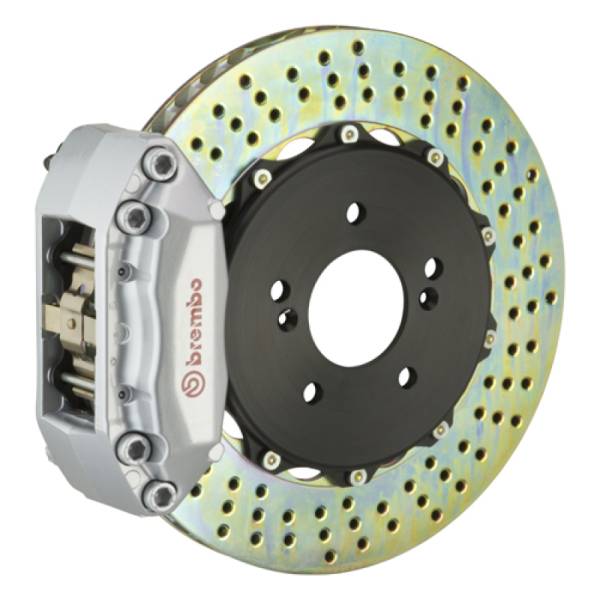 Brembo - Brembo 2C1.6007A1 Brembo 99-07 Evo VI/VII/VIII/IXRear GT BBK 4 Piston Cast 2pc 328x28 2pc Rotor Drilled-Black