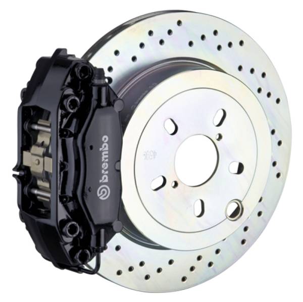 Brembo - Brembo 2C4.5001A1 Brembo 66-89 911S/SC/Carrera Rear GT BBK 4 Piston Cast 2pc 309x28 1pc Rotor Drilled-Black