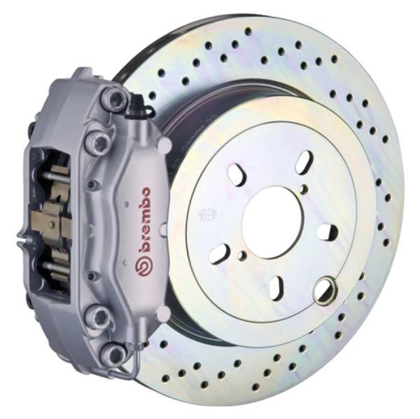 Brembo - Brembo 2C4.5001A3 Brembo 66-89 911S/SC/Carrera Rear GT BBK 4 Piston Cast 2pc 309x28 1pc Rotor Drilled-Silver