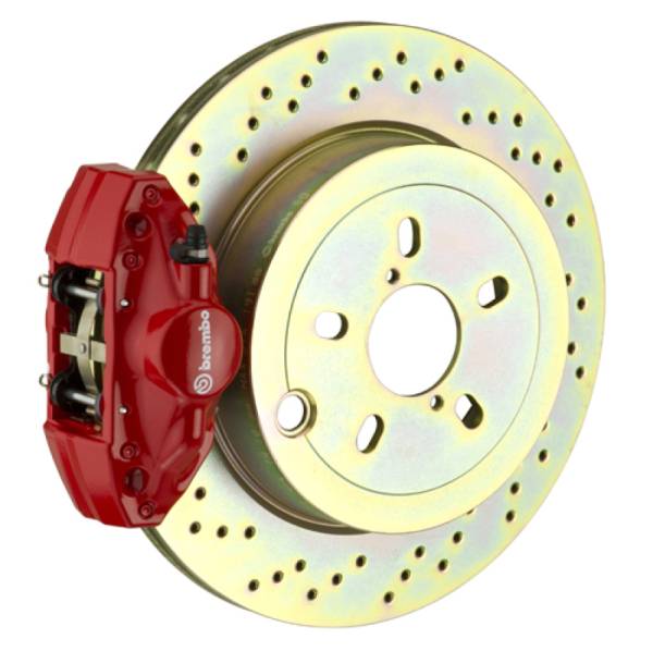 Brembo - Brembo 2E4.4001A2 Brembo 92-98 318i/325i/328i Rear GT BBK 2 Piston Cast 2pc 294x19 1pc Rotor Drilled-Red