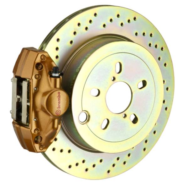 Brembo - Brembo 2E4.5003A4 Brembo 12-16 FR-S Exc Model w/ Elec Park Brake Rr GT BBK 2 Pis Cast 2pc 316 x20 1pc Rtr Drill-Gold