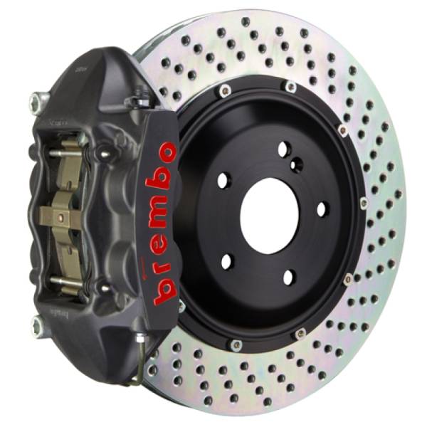 Brembo - Brembo 2P1.8030AS Brembo 05-1ster/06-12 Cayman Rear GTS BBK 4 Piston Cast 345x28 2pc Rotor Drilled-Black HA