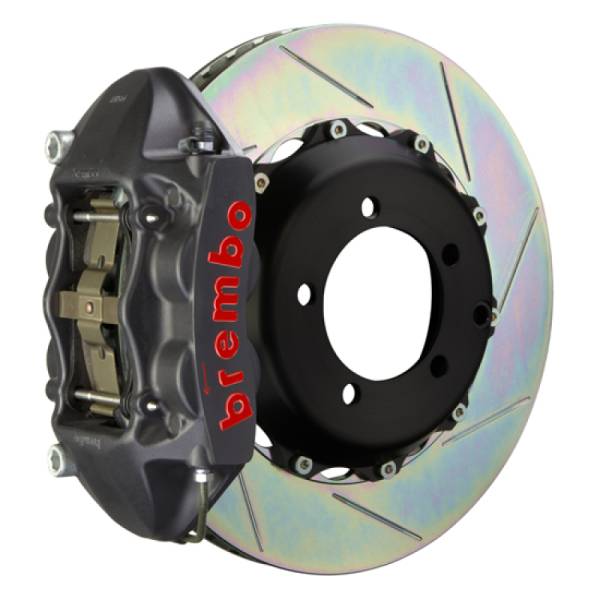 Brembo - Brembo 2P2.6006AS Brembo 99-07 Evo VI/VII/VIII/IXRear GTS BBK 4 Piston Cast 328x28 2pc Rotor Slotted Type1-Black HA