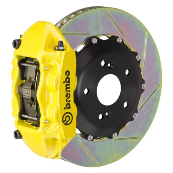 Brembo - Brembo 2P2.6010A5 Brembo 06-09 S2000 Rear GT BBK 4 Piston Cast 328x28 2pc Rotor Slotted Type-1- Yellow