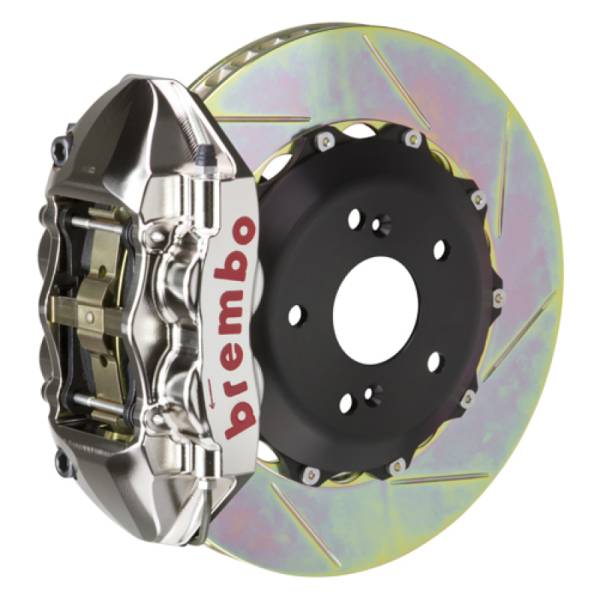 Brembo - Brembo 2P2.6010AR Brembo 06-09 S2000 Rear GTR BBK 4 Piston Billet328x28 2pc Rotor Slotted Type-1- Nickel Plated