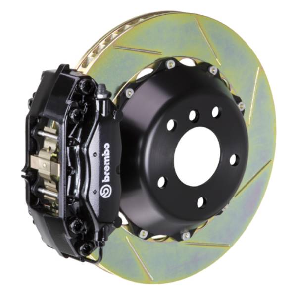 Brembo - Brembo 2P2.8011A1 Brembo 06 330i Rear GT BBK 4 Piston Cast 345x28 2pc Rotor Slotted Type1-Black