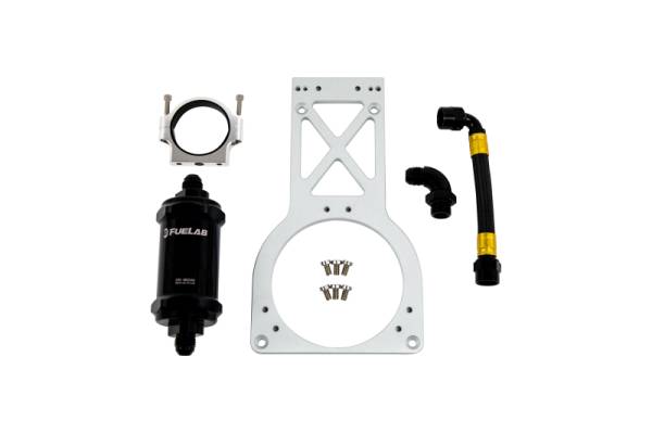 Fuelab - Fuelab 23903 Fuelab Fuel Surge Upgrade Filter Kit (Bracket/Hardware/Hose Assembly/90 Degree Fitting) - 235mm