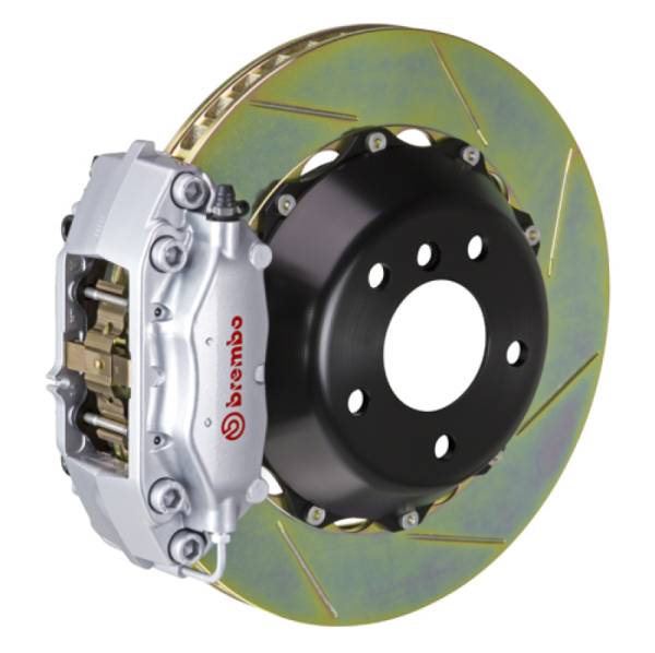 Brembo - Brembo 2P2.8026A3 Brembo 97-04 986 Boxster S Rear GT BBK 4 Piston Cast 345x28 2pc Rotor Slotted Type-1-Silver