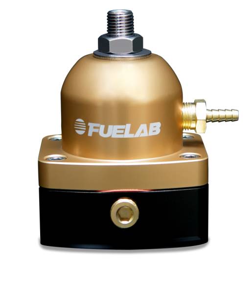 Fuelab - Fuelab 52503-5-L-L Fuelab 525 Carb Adjustable FPR In-Line Large Seat 1-3 PSI (1) -6AN In (1) -6AN Return - Gold