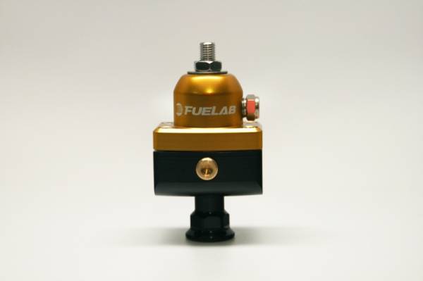 Fuelab - Fuelab 57501-5 Fuelab 575 Carb Adjustable Mini FPR Blocking 4-12 PSI (1) -6AN In (2) -6AN Out - Gold