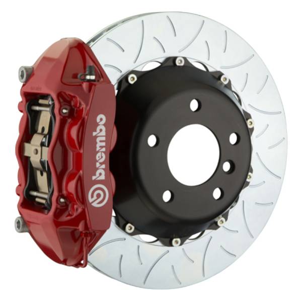Brembo - Brembo 2P3.9043A2 Brembo 11-19 GranTurismo Stradale Rear GT BBK 4 Piston Cast 380x28 2pc Rotor Slotted Type3-Red