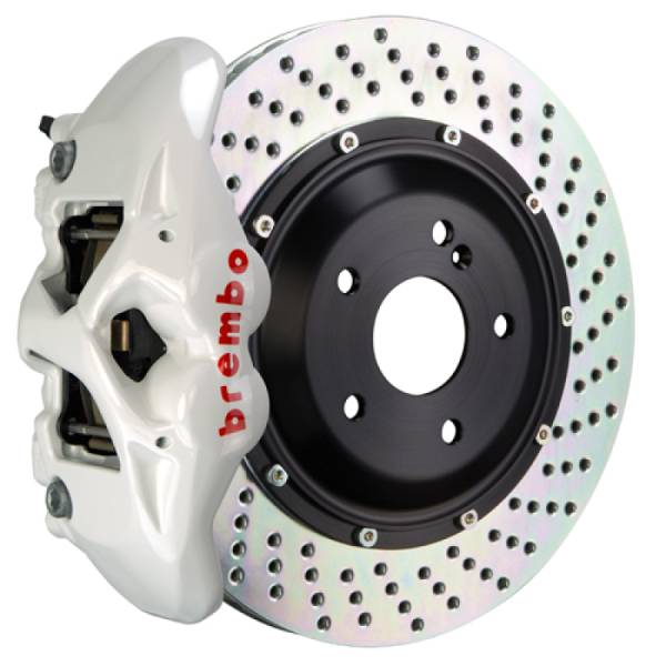 Brembo - Brembo 2S1.9004A6 Brembo 09-16 Panamera/S/4S/Turbo Rear GT BBK 4 Piston Cast 380x28 2pc Rotor Drilled- White